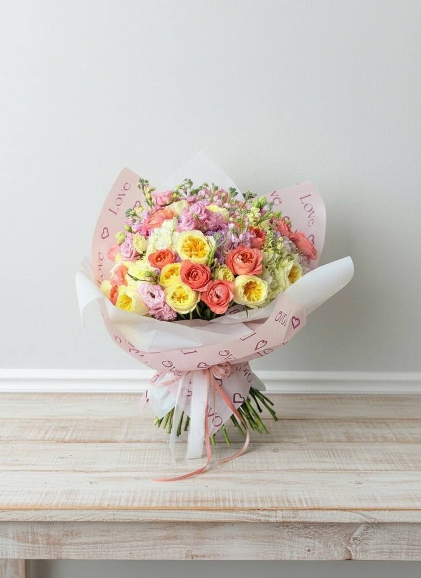 Sorbet peach bouquet