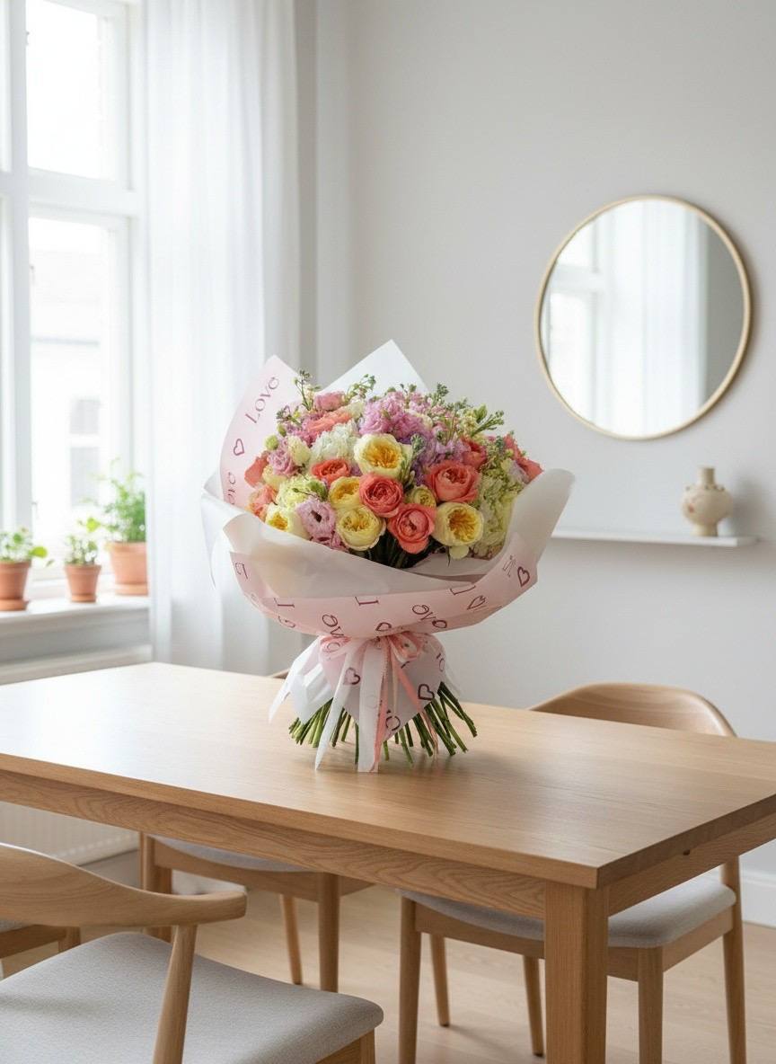 Sorbet peach bouquet