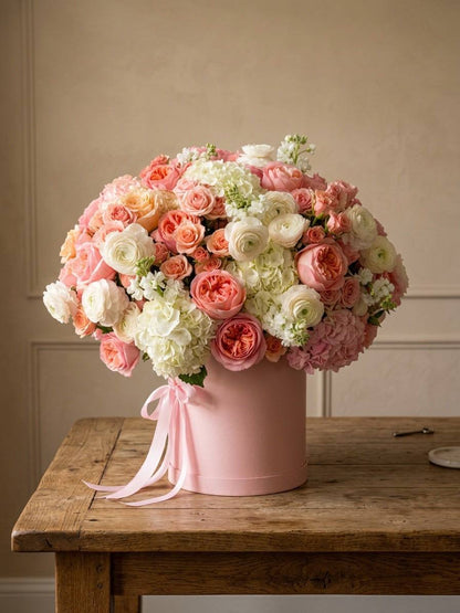 Luxury Pink & White Hat Box