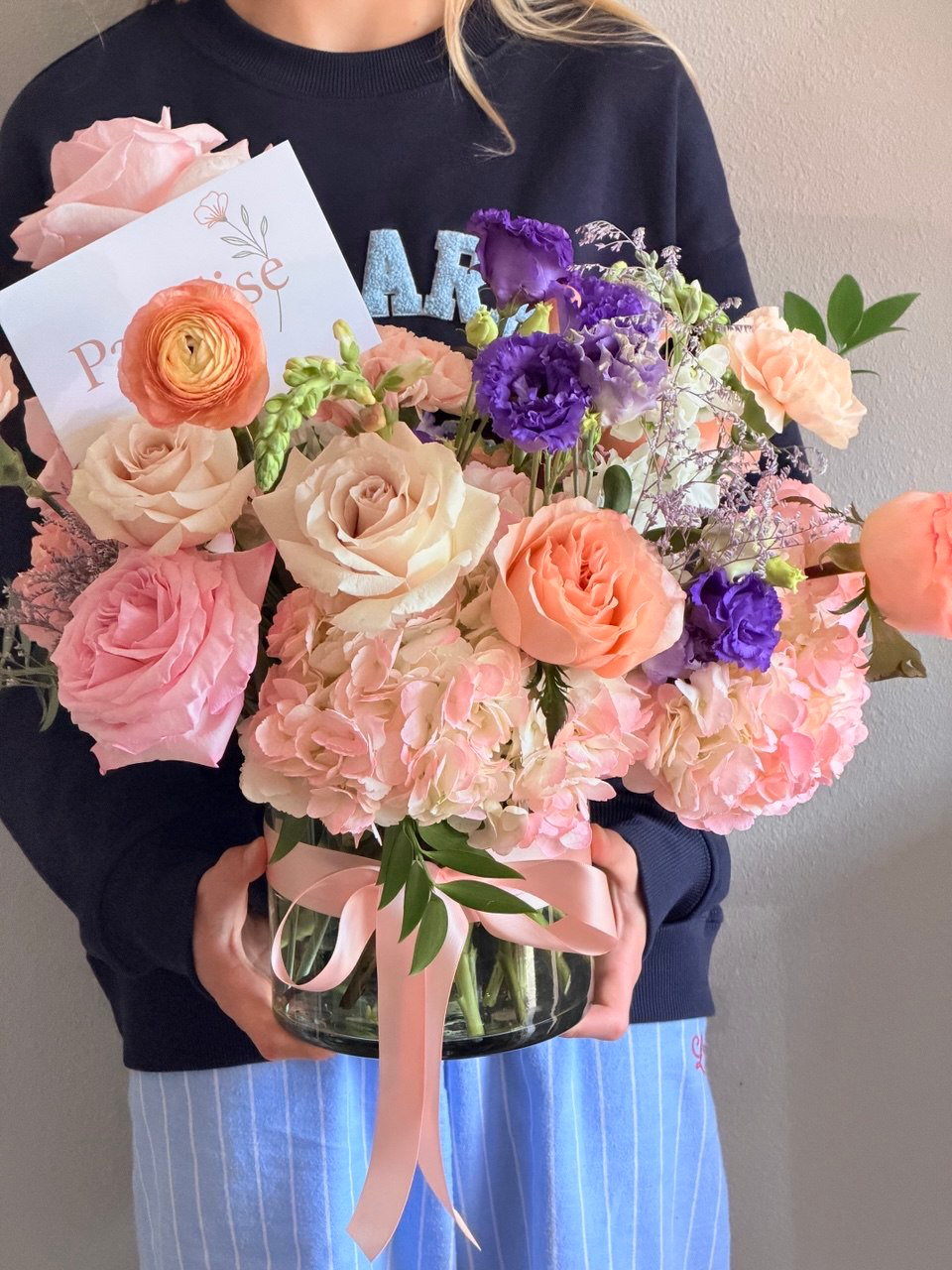 Peach & Lavender Garden Vase