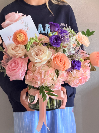 Peach & Lavender Garden Vase