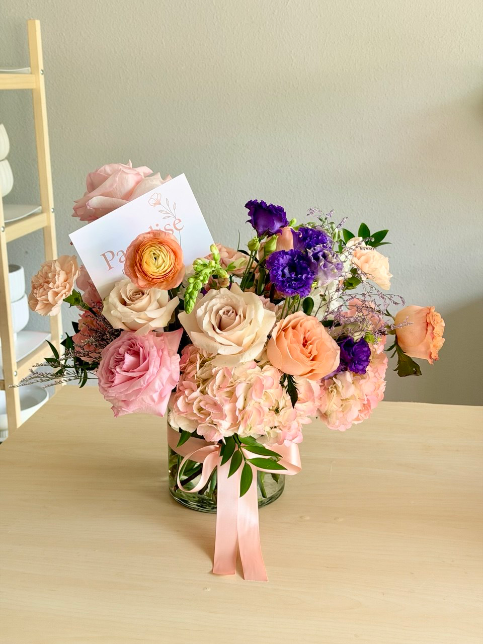 Peach & Lavender Garden Vase