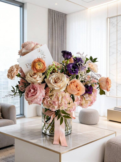 Peach & Lavender Garden Vase