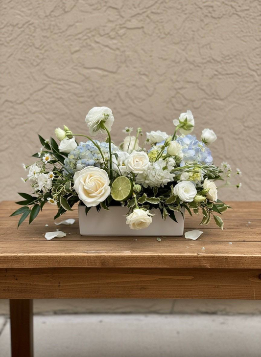Blue table centerpieces